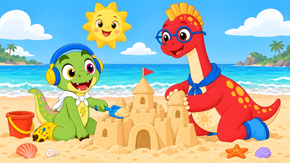 Rappi e Toby se divertindo juntos na praia